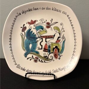 Vintage Stavangerflint Handpainted “Stolt Margit” Series Wall Plate